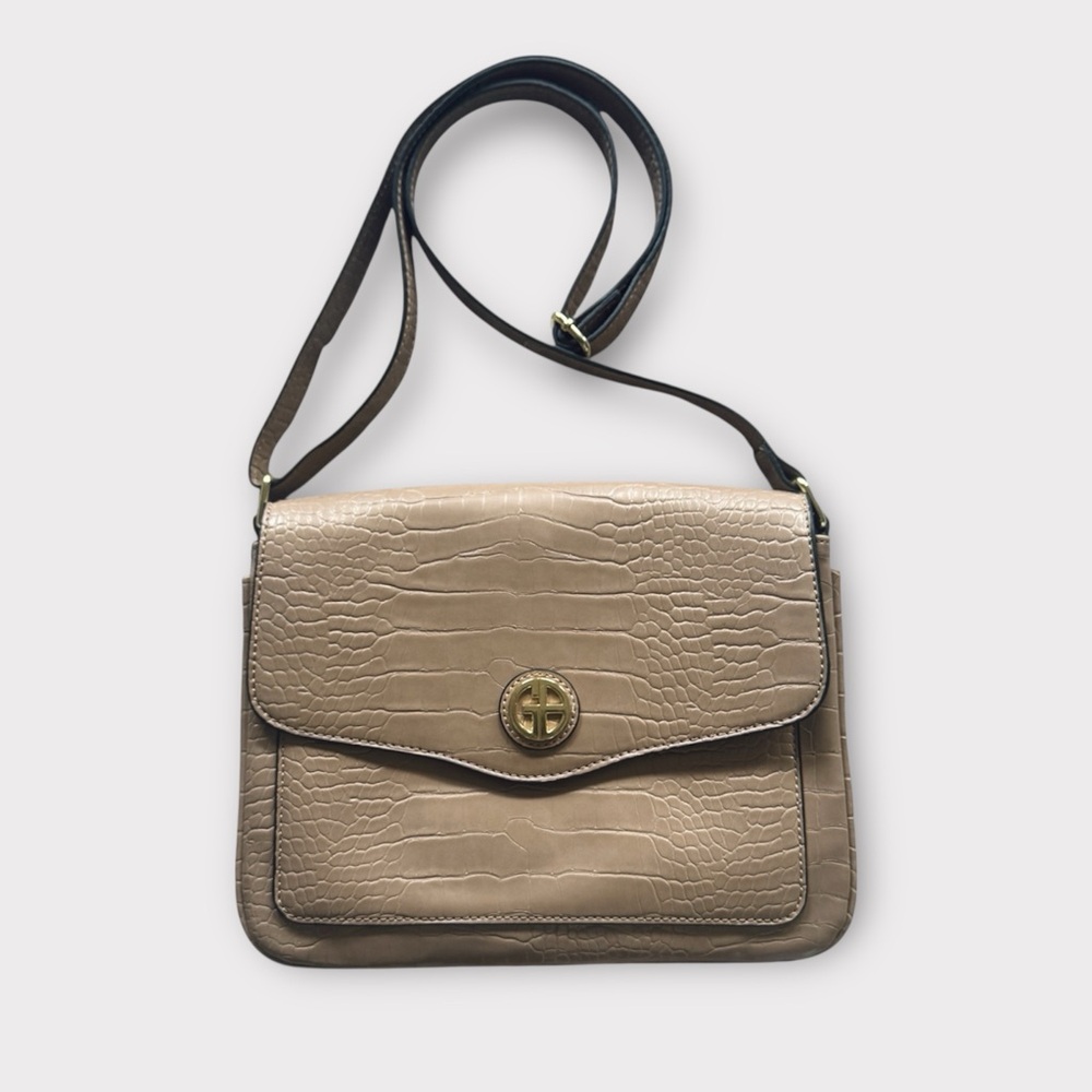 Giani Bernini Croco Embossed Faux Leather Envelope Crossbody Bag